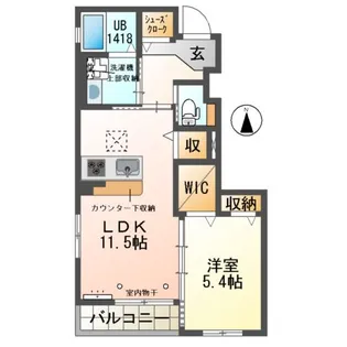 ベルマリエA【1階】の間取り