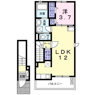 ガンディーノ【2階】の間取り