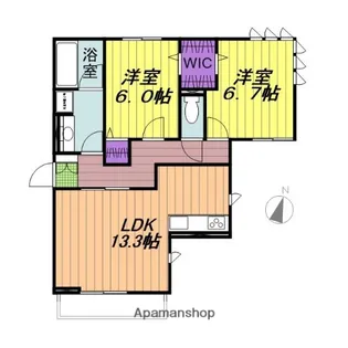 ラ・ロンディーネ【201号室】の間取り