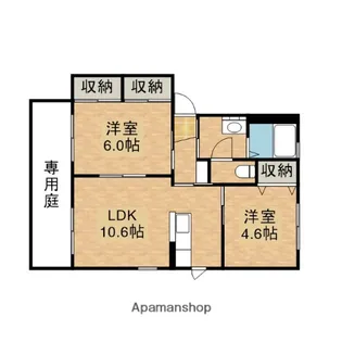 オークパルA【101号室】の間取り