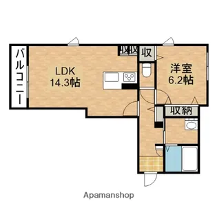 LUMIUSA【101号室】の間取り