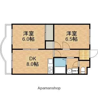 ユーマンション【2B号室】の間取り