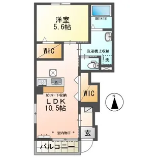 クレッセント高塚B【1階】の間取り