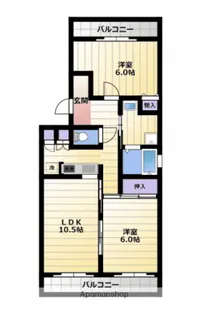レイクパレス中村A【4階】の間取り