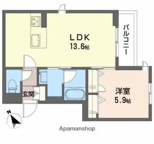 グローリアス浜松【1階】の間取り