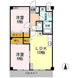 マンション紫雲 B【2階】の間取り