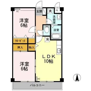 マンション紫雲 B【3階】の間取り