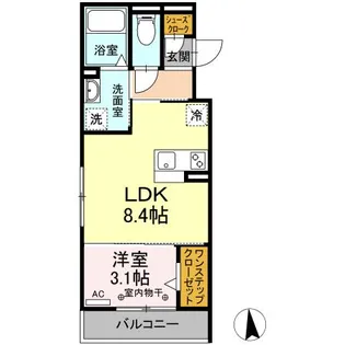 ミラフローレス【2階】の間取り