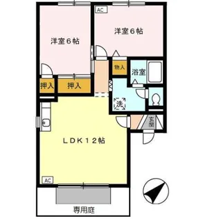 ヴァンセジュールⅠ A【1階】の間取り
