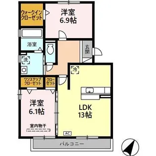 メルベイユ・フロール【3階】の間取り