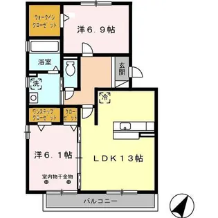 メルベイユ・フロール【203号室】の間取り