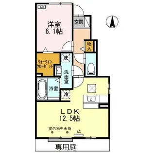 ブランシュール【1階】の間取り