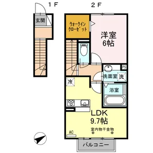 DーROOM三方原 B棟【2階】の間取り