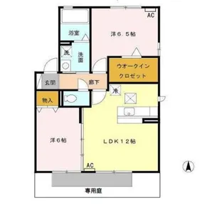 ピーノ・アーレ B【1階】の間取り
