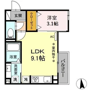 DーHILLS元浜【2階】の間取り