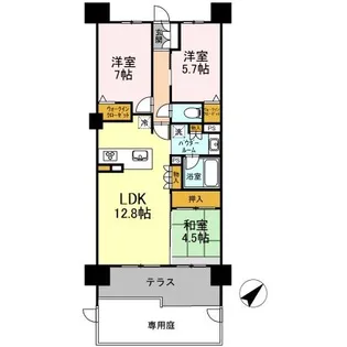 プレミスト浜松中山104号室【1階】の間取り