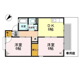 セジュールK2 南【1階】の間取り