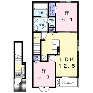 パルクソレイユ萩丘【2階】の間取り