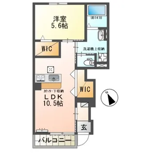 ルナ白羽【1階】の間取り