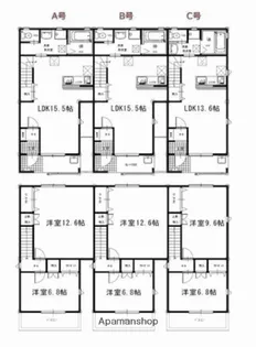 静岡県湖西市新居町中之郷【テラスハウス】の間取り