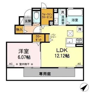 セジュールAUBE【1階】の間取り