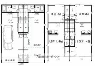 ユタカガレージハウスⅡ【A号室】の間取り