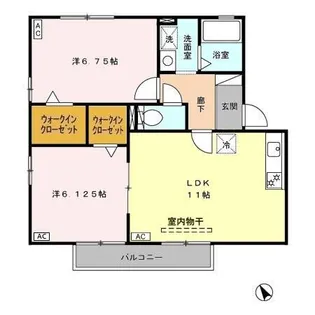 メゾンはなみずき B【2階】の間取り