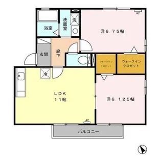 メゾンはなみずき B【2階】の間取り