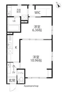 ル・リオン元浜【B号室】の間取り