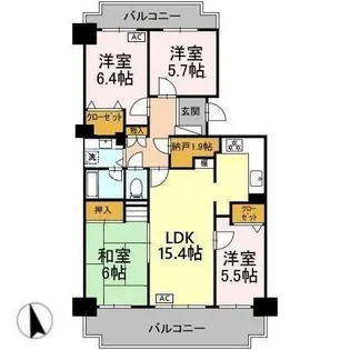 ライフインサーラ1407号室【14階】の間取り