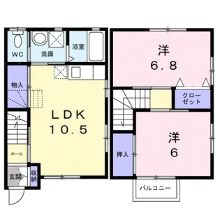 竜禅寺テラスハウス【1階】の間取り