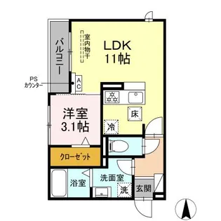 DーHILLS野口【1階】の間取り