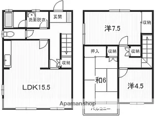 静岡県浜松市中央区蜆塚4丁目【テラスハウス】の間取り