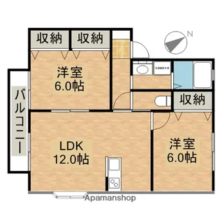 ヴィラ・サザンクロス H【201号室】の間取り