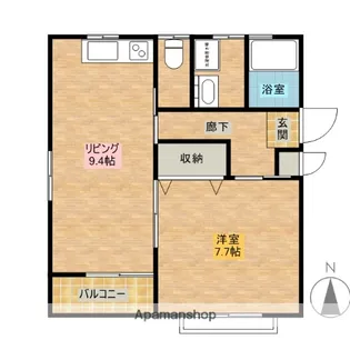 ハーヴェストⅥ【2階】の間取り
