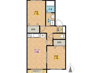 ヴィラ・モンターニュ【102号室】の間取り