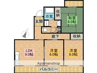 BEL・AIR佐鳴台【401号室】の間取り