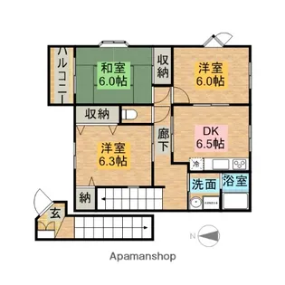 ハイステージ志都呂館Ⅲ【2階】の間取り