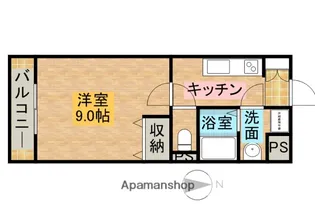 クロスロード広沢【1階】の間取り