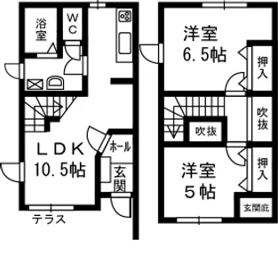 グリーンヒルズ富塚B【1階】の間取り