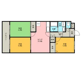 メゾンシンシア【1階】の間取り