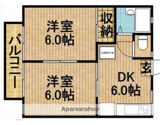 コーポサンエースA【102号室】の間取り