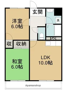 ヴィーブル宮の森【北棟1-C号室】の間取り