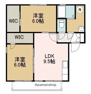 ハイカムール和田Ⅱ【203号室】の間取り