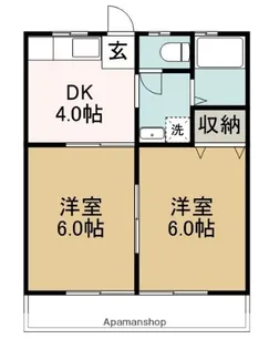 マルキハイツ【1-B号室】の間取り