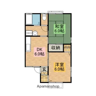静岡県浜松市中央区篠ケ瀬町【アパート】の間取り