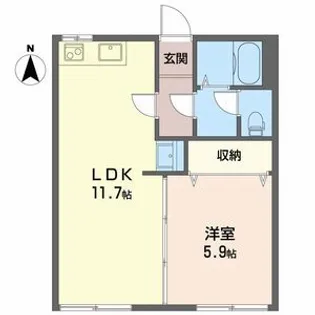 キップス安新【A101号室】の間取り