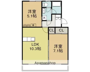 マンションカメリアⅡ【1階】の間取り