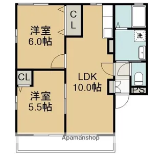 カサベルデA【1階】の間取り