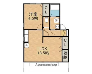 ハイカムール和田A・B【1階】の間取り